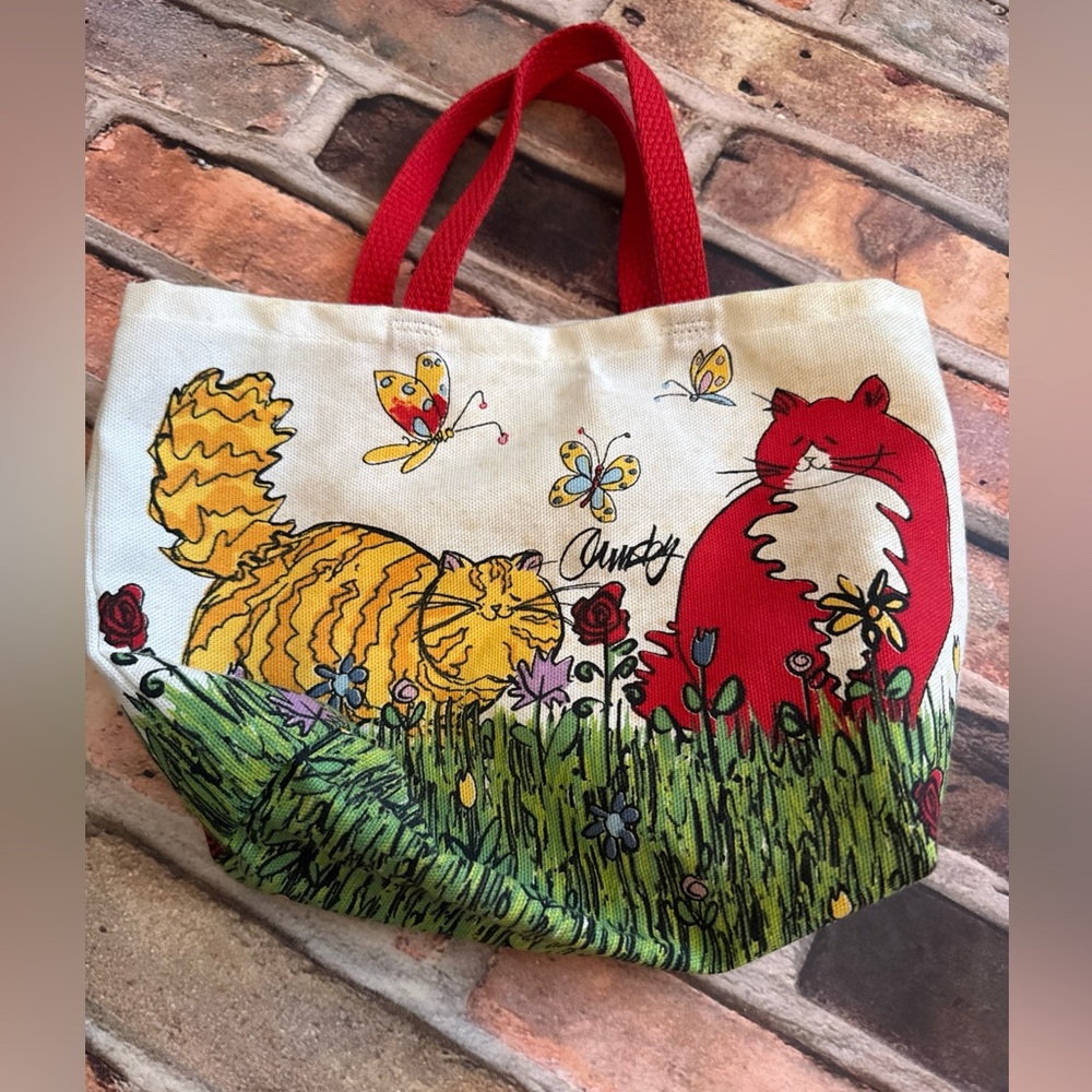 Fat Cats Mini Tote Bag Ann Ormsby Vintage